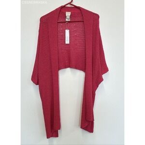 Chico's Pink Lightweight Open Knit Wrap Style Sweater. - Size S/M